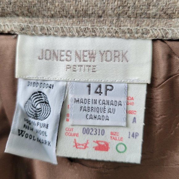 Jones New York Tan Straight Knee-High Wool Skirt Women’s Size 14P - Picture 13 of 13